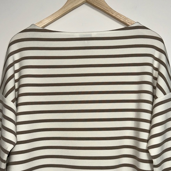 SPANX AirEssenials Boat Neck Top Relaxed Fit Fawn Stripe - Picture 9 of 12